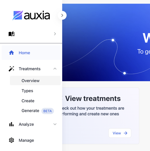 Treatment tab selection