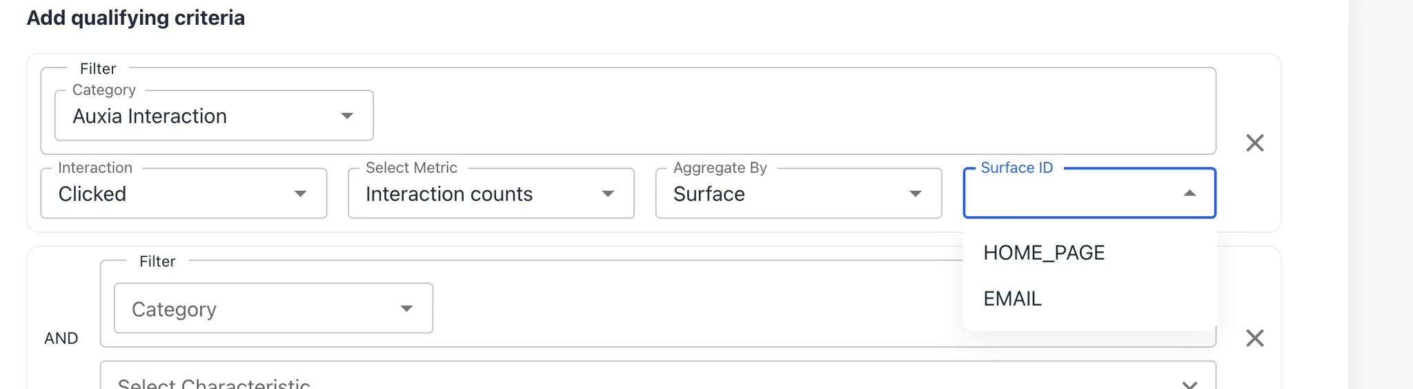 Surface option