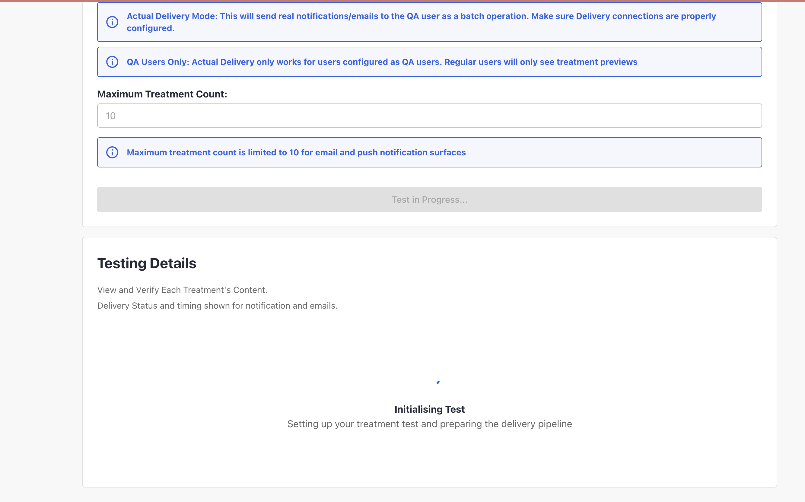 Test in Progress