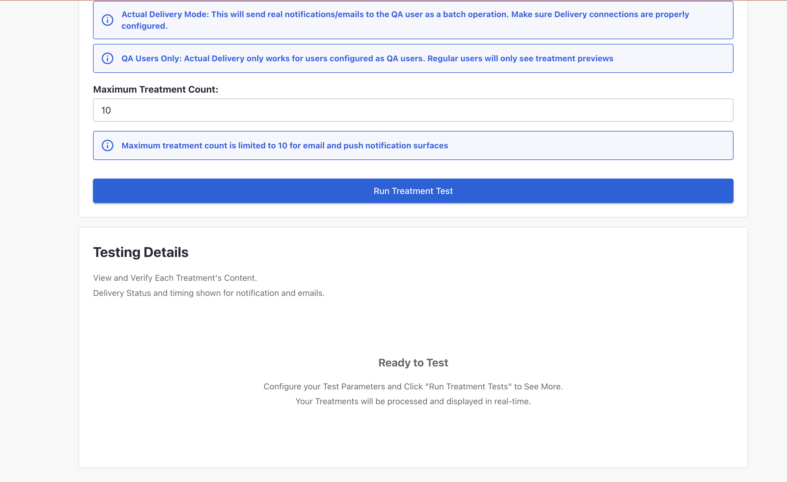 Initial Testing Details