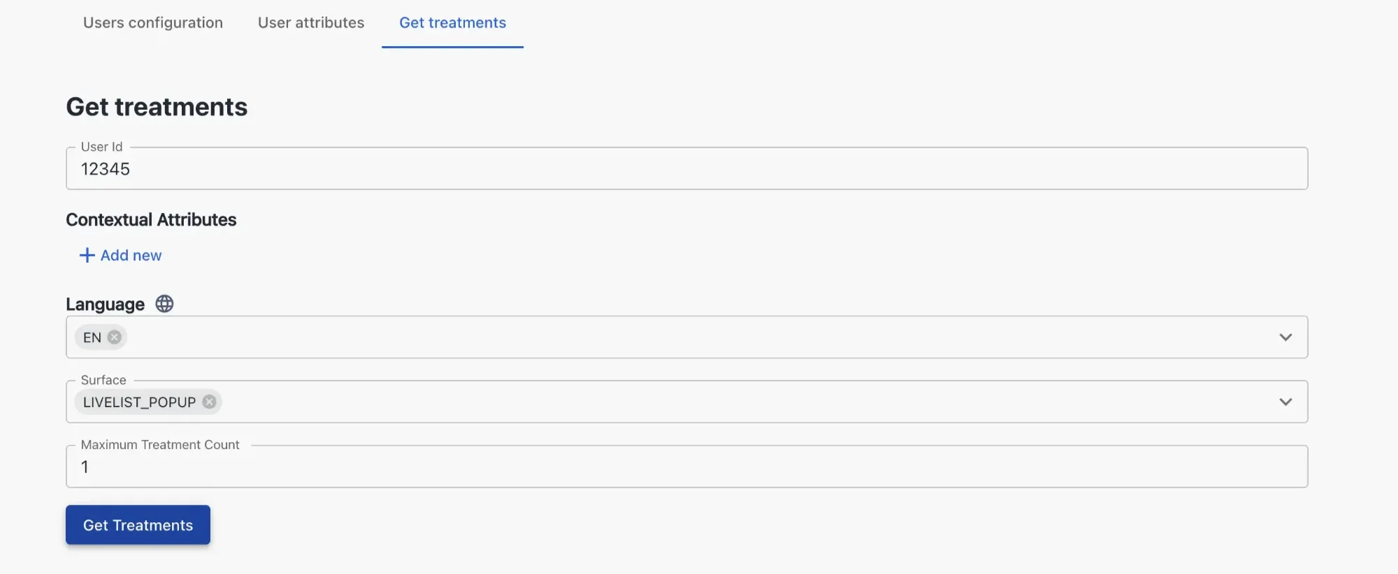 Treatment request form