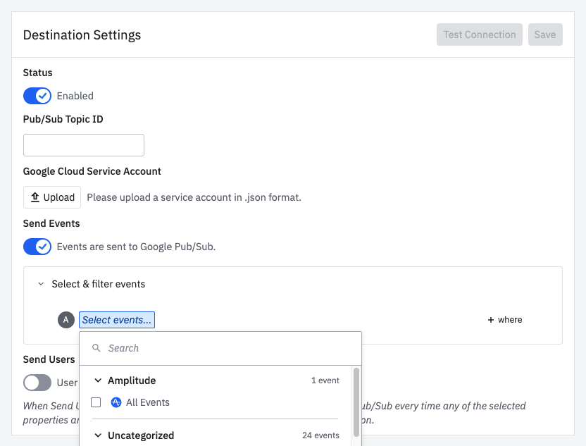 Complete integration settings